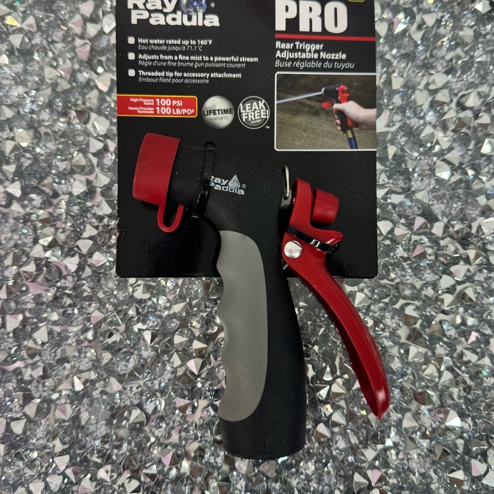 Ray Padula water PRO watering Adjustable Nozzle Red Black mist stream